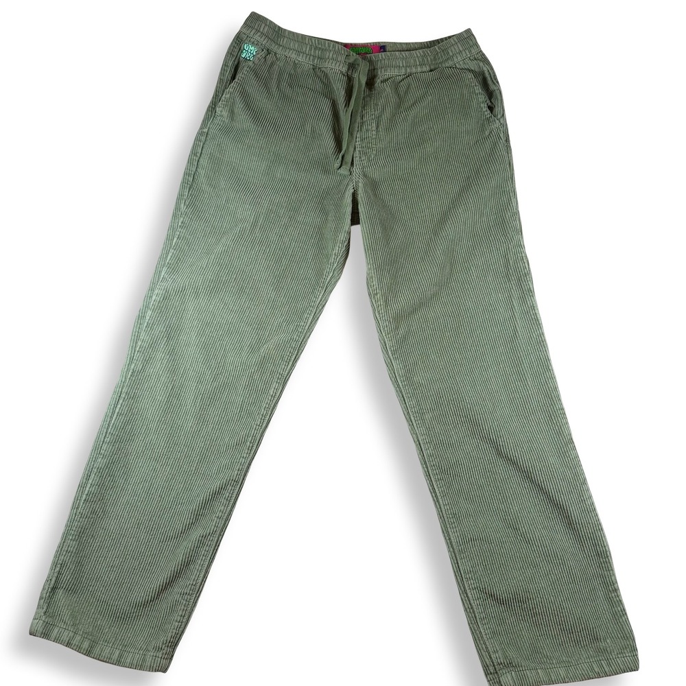 Empyre Relax Sage Green Corduroy Pants Mens Medium Drawstring Skate Trousers
